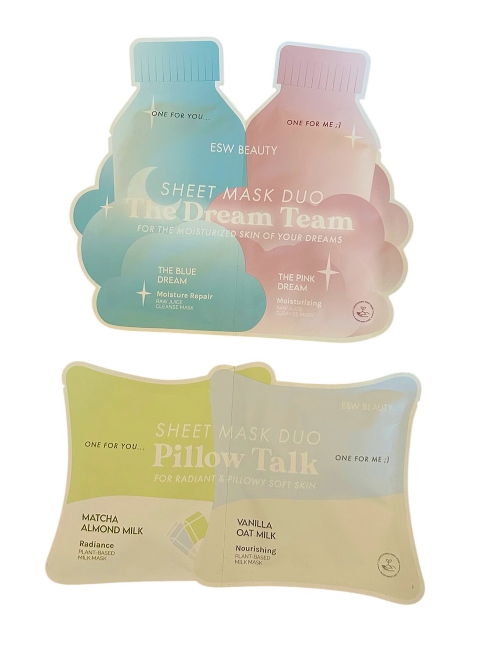 New Pillow Talk Sheet Mask Duo Plant Based
ESW Beauty Dream Team Sheet Mask Duo